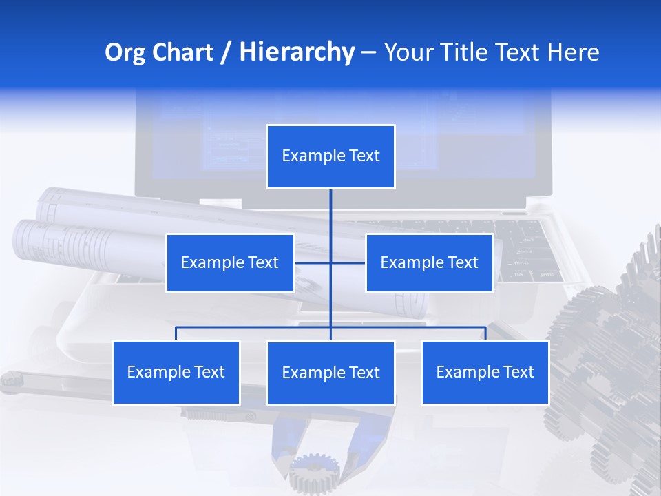 A Computer Screen With A Pen And A Model Of A House PowerPoint Template