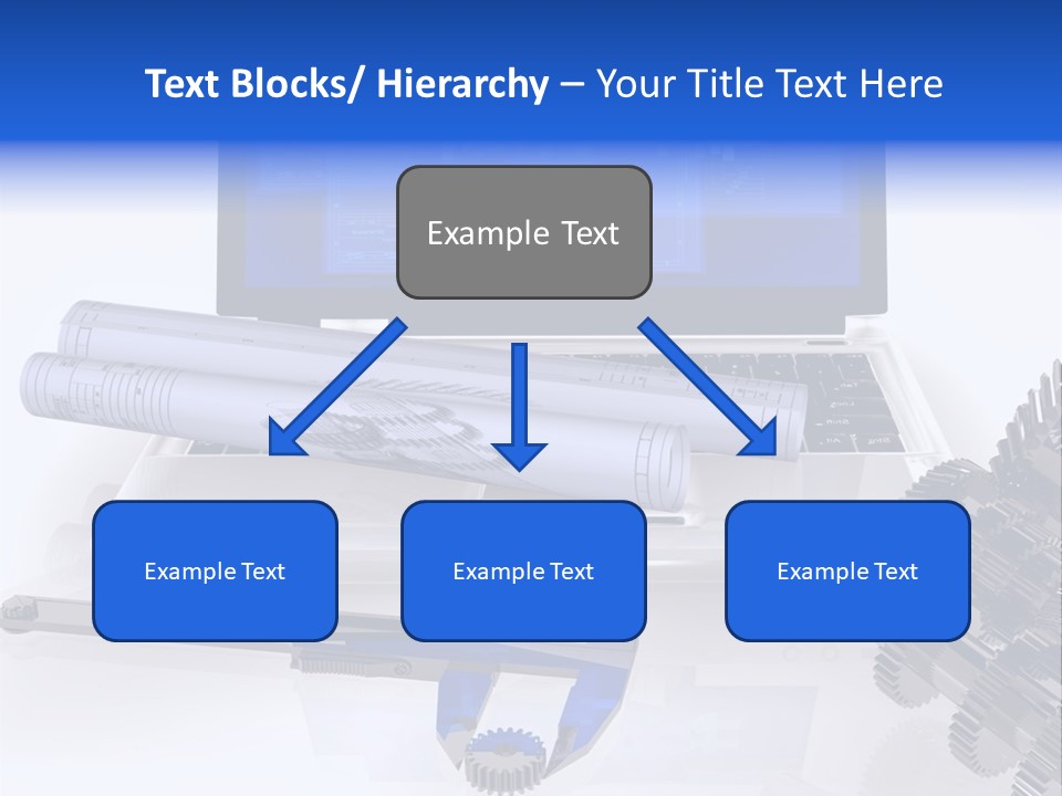 A Computer Screen With A Pen And A Model Of A House PowerPoint Template