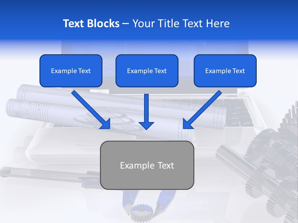 A Computer Screen With A Pen And A Model Of A House PowerPoint Template