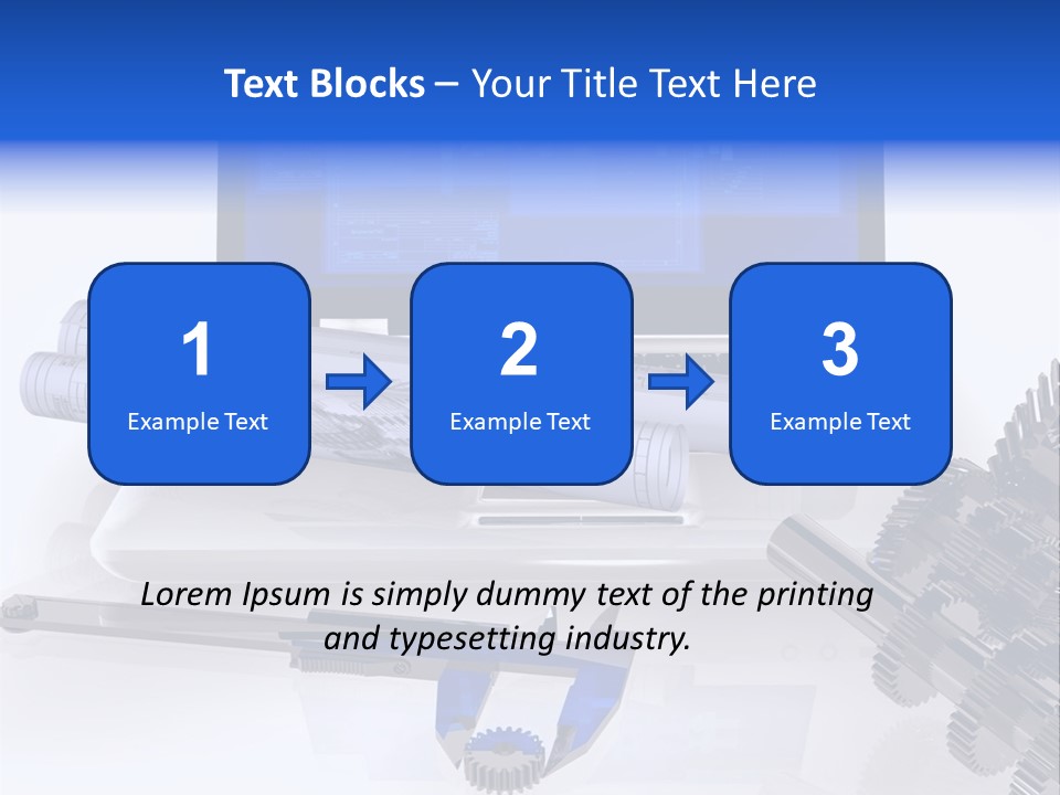 A Computer Screen With A Pen And A Model Of A House PowerPoint Template
