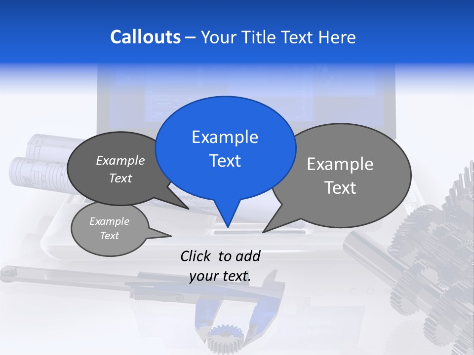 A Computer Screen With A Pen And A Model Of A House PowerPoint Template