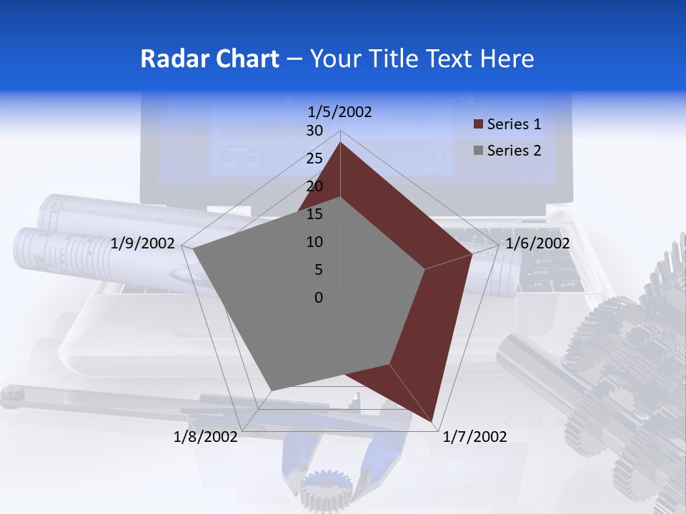 A Computer Screen With A Pen And A Model Of A House PowerPoint Template