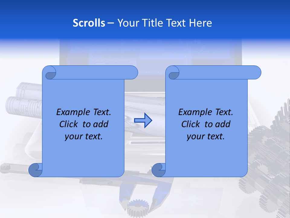 A Computer Screen With A Pen And A Model Of A House PowerPoint Template