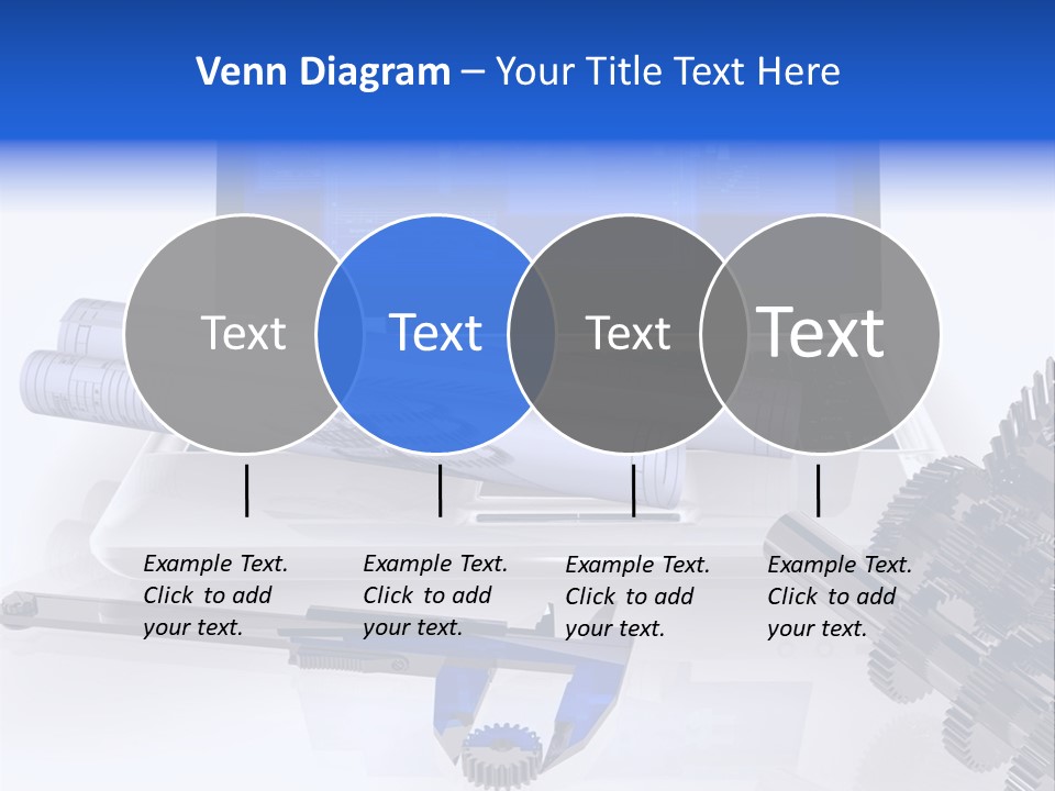A Computer Screen With A Pen And A Model Of A House PowerPoint Template