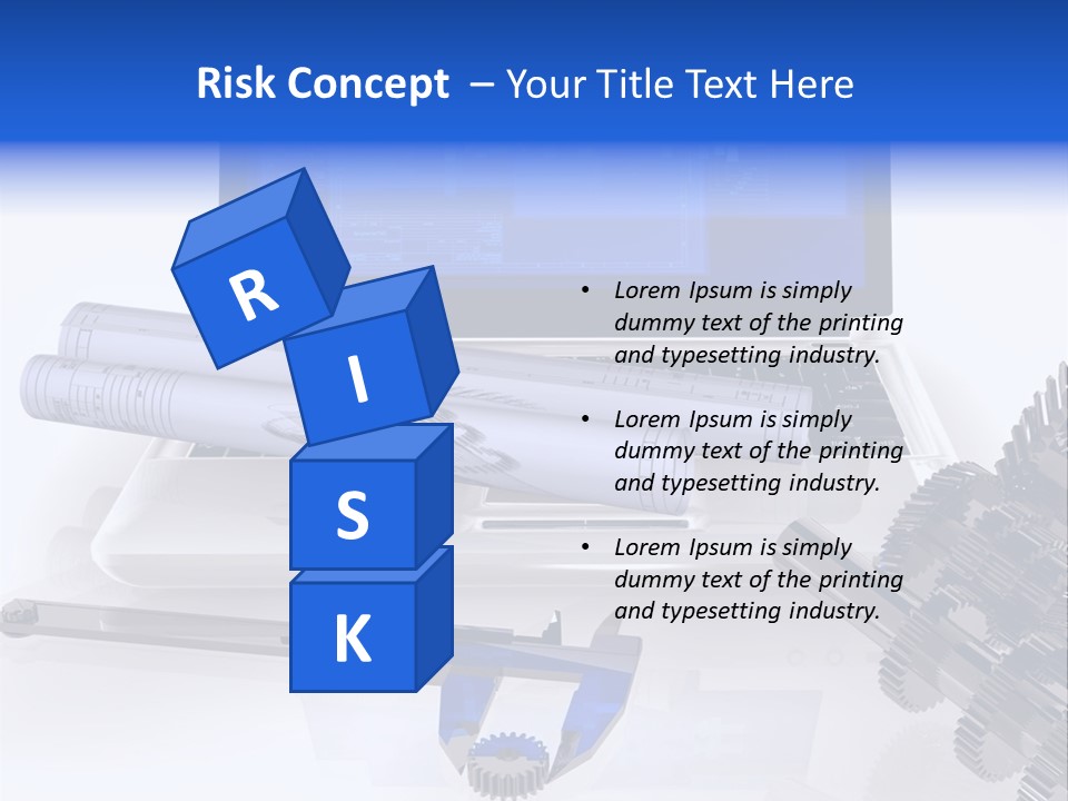 A Computer Screen With A Pen And A Model Of A House PowerPoint Template