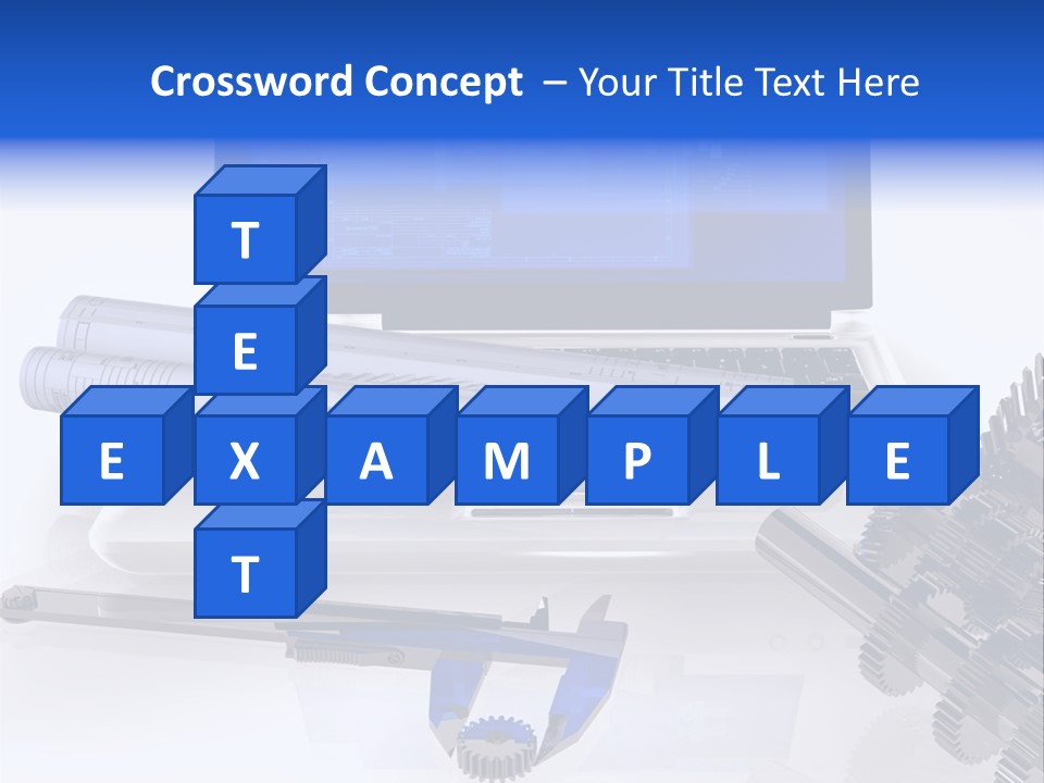 A Computer Screen With A Pen And A Model Of A House PowerPoint Template