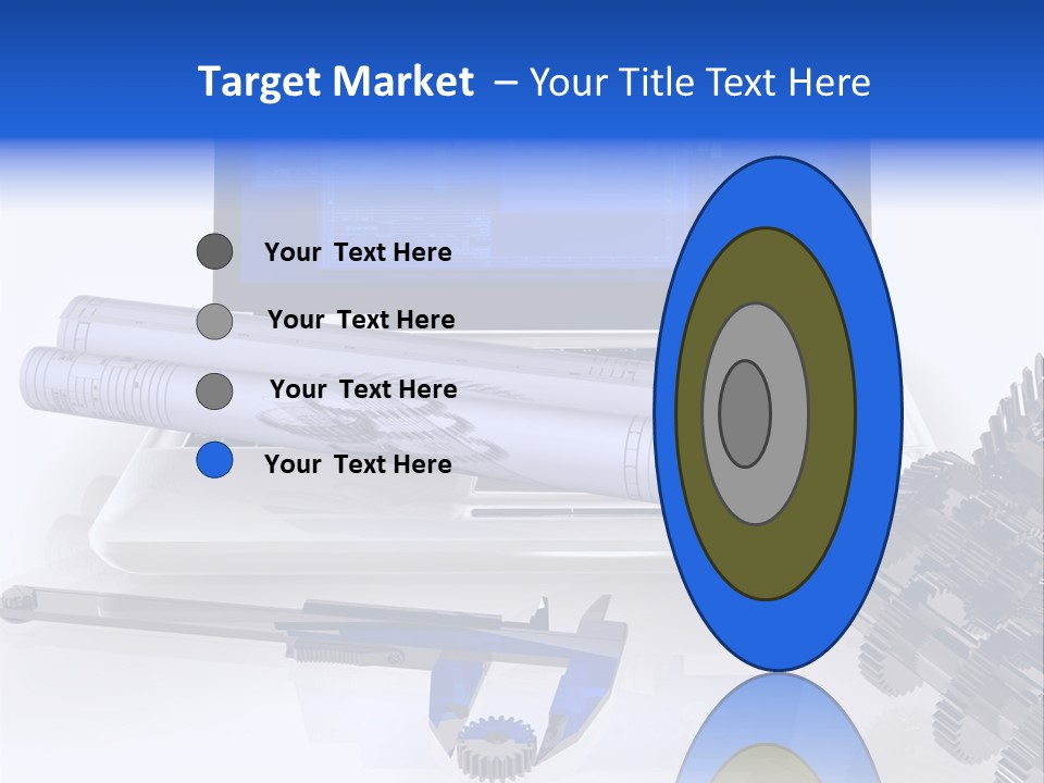 A Computer Screen With A Pen And A Model Of A House PowerPoint Template