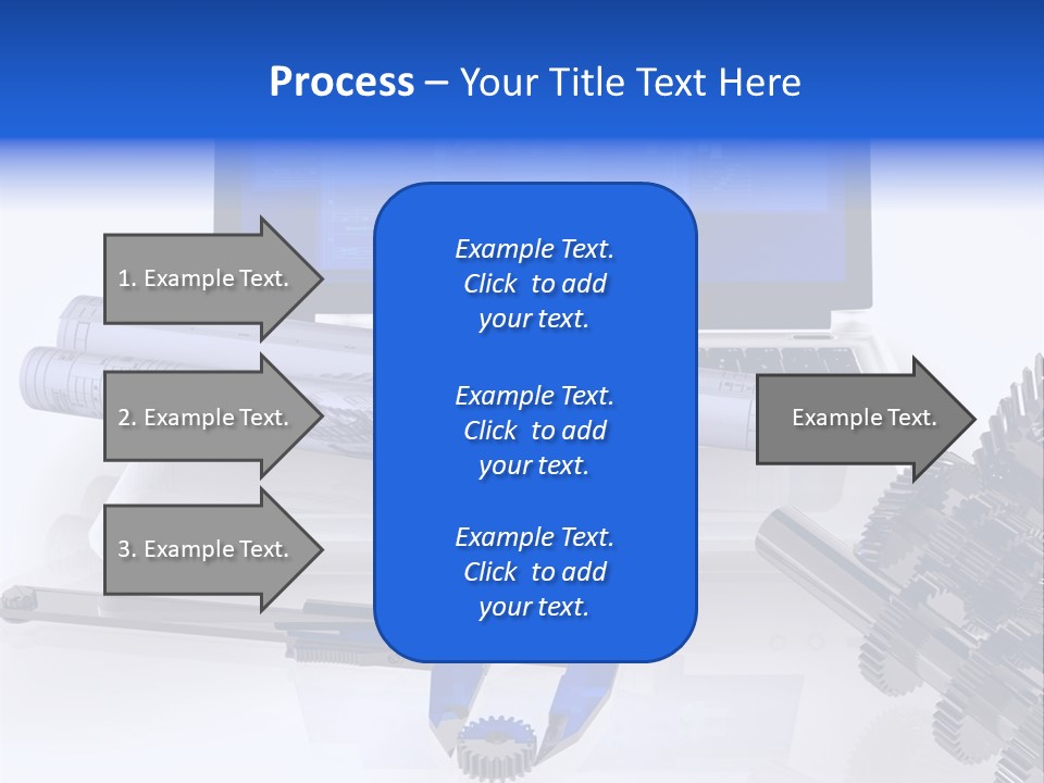 A Computer Screen With A Pen And A Model Of A House PowerPoint Template
