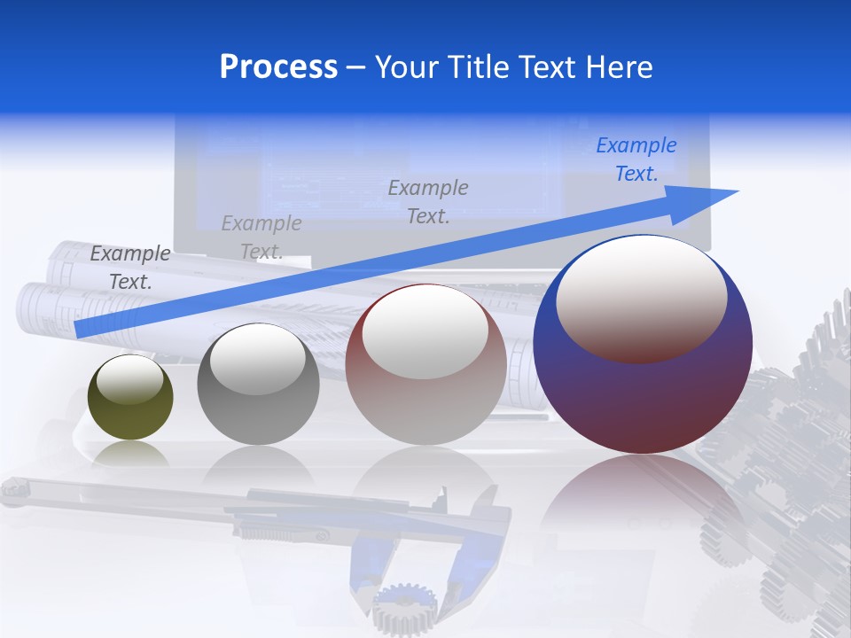 A Computer Screen With A Pen And A Model Of A House PowerPoint Template