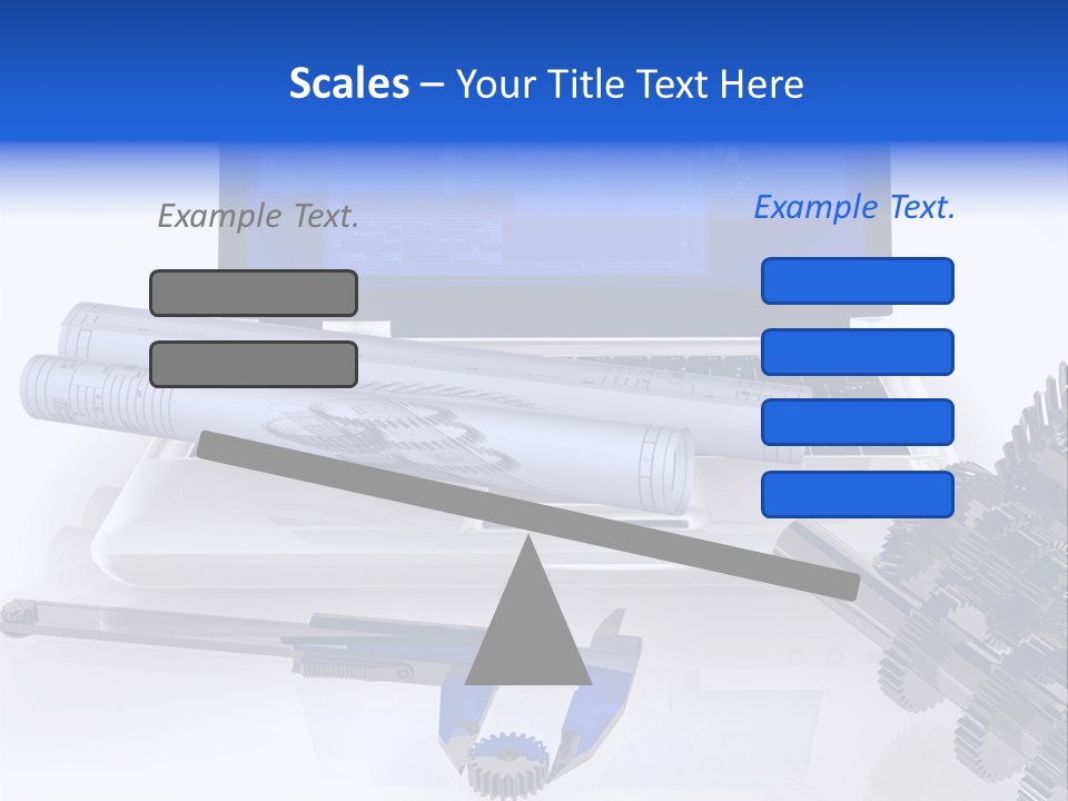 A Computer Screen With A Pen And A Model Of A House PowerPoint Template