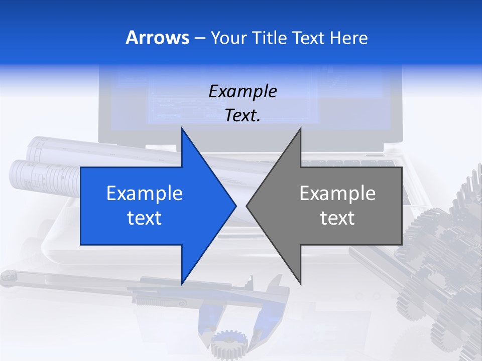 A Computer Screen With A Pen And A Model Of A House PowerPoint Template