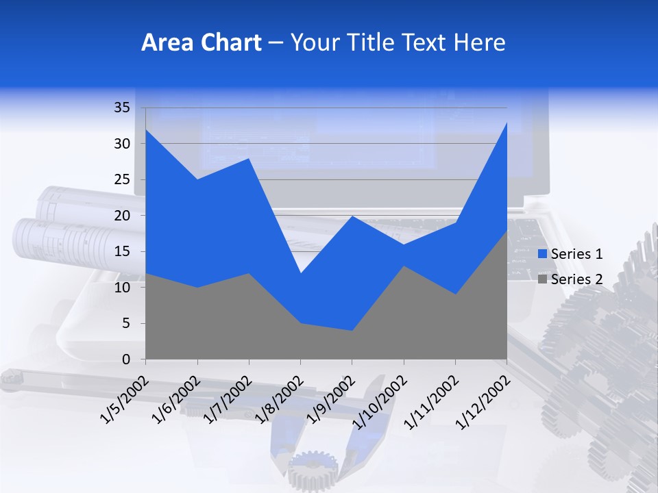 A Computer Screen With A Pen And A Model Of A House PowerPoint Template