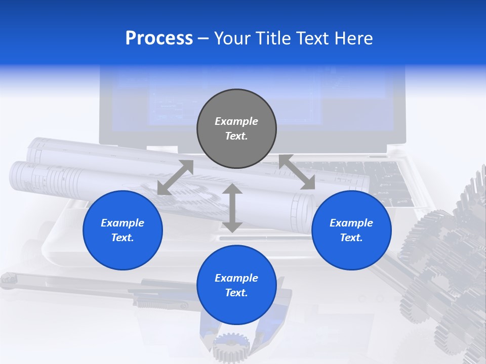 A Computer Screen With A Pen And A Model Of A House PowerPoint Template