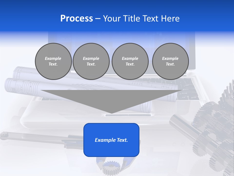 A Computer Screen With A Pen And A Model Of A House PowerPoint Template