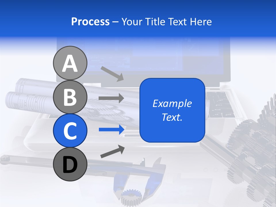A Computer Screen With A Pen And A Model Of A House PowerPoint Template