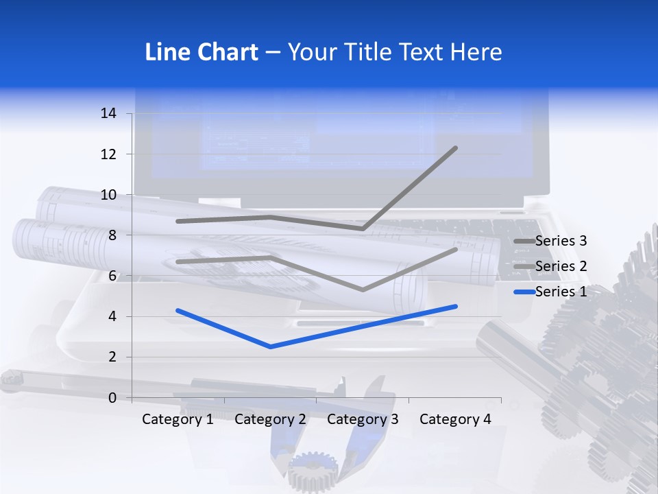 A Computer Screen With A Pen And A Model Of A House PowerPoint Template