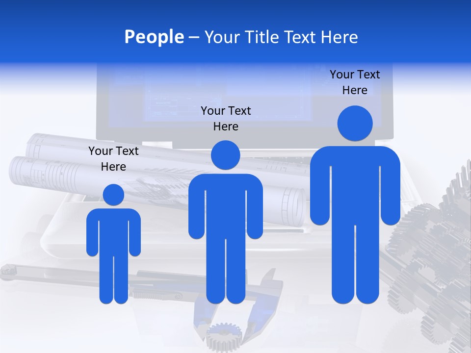A Computer Screen With A Pen And A Model Of A House PowerPoint Template