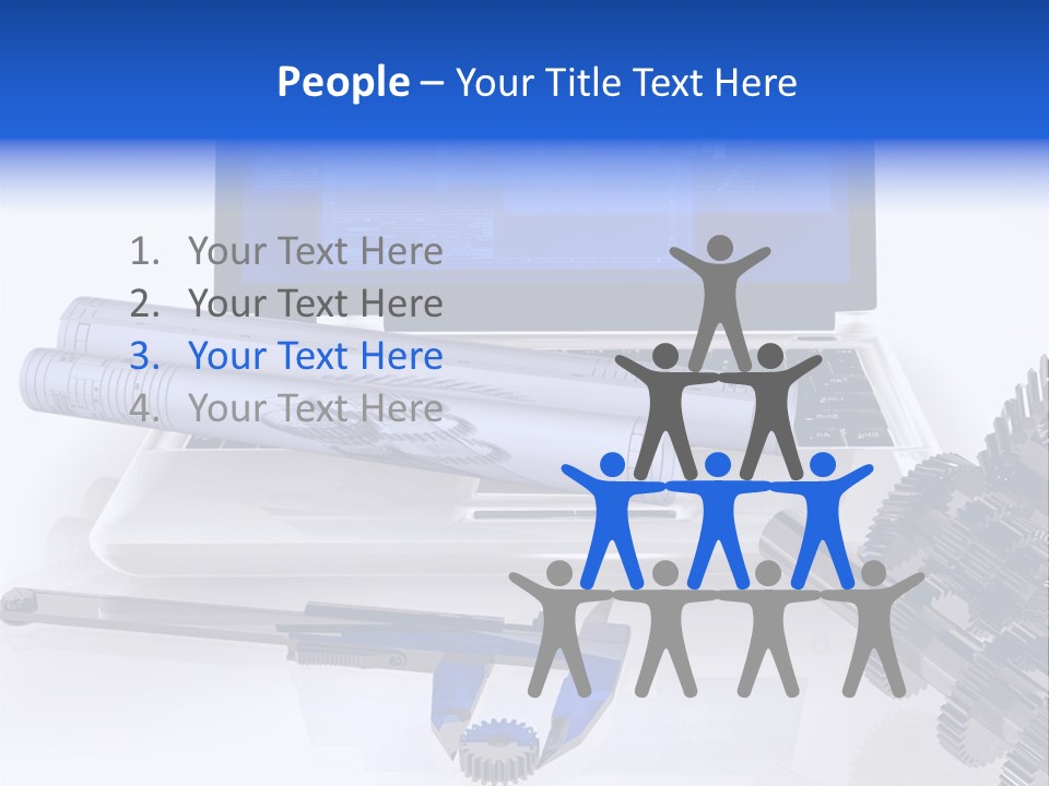 A Computer Screen With A Pen And A Model Of A House PowerPoint Template