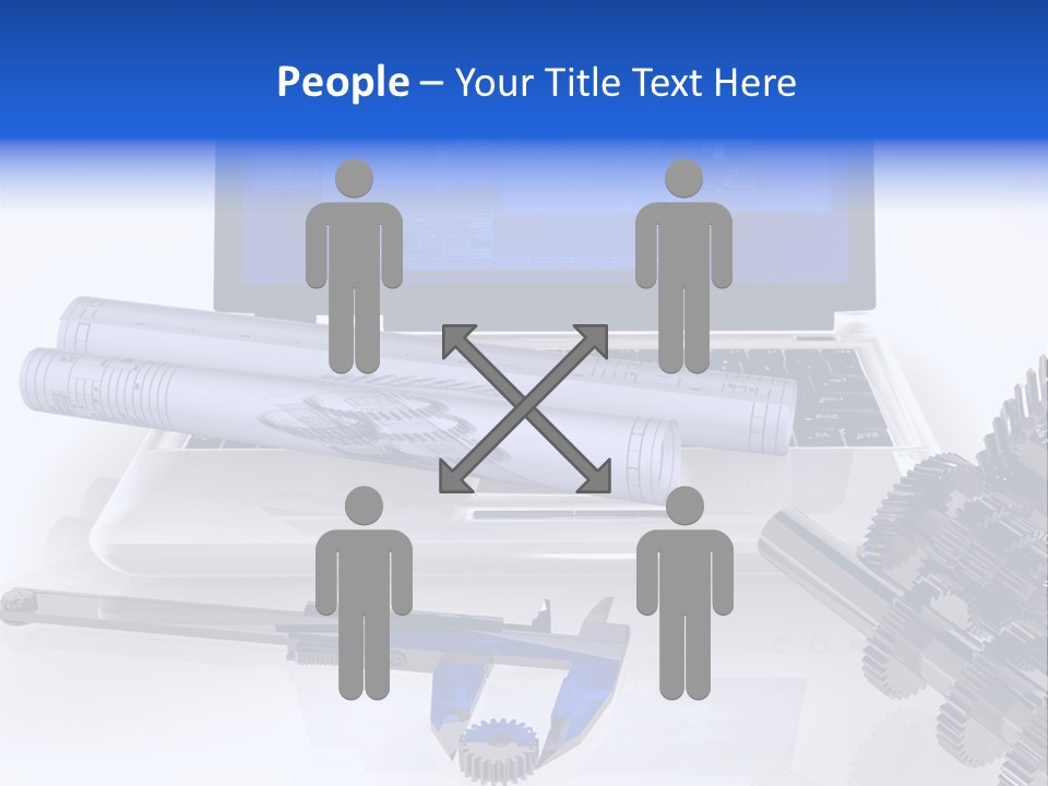 A Computer Screen With A Pen And A Model Of A House PowerPoint Template