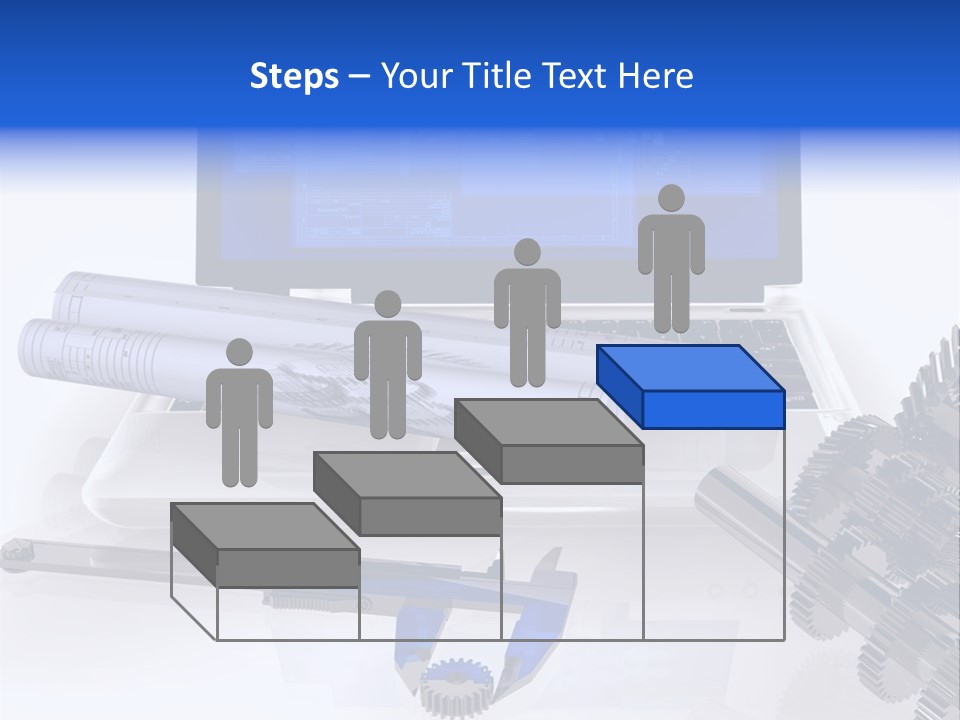 A Computer Screen With A Pen And A Model Of A House PowerPoint Template
