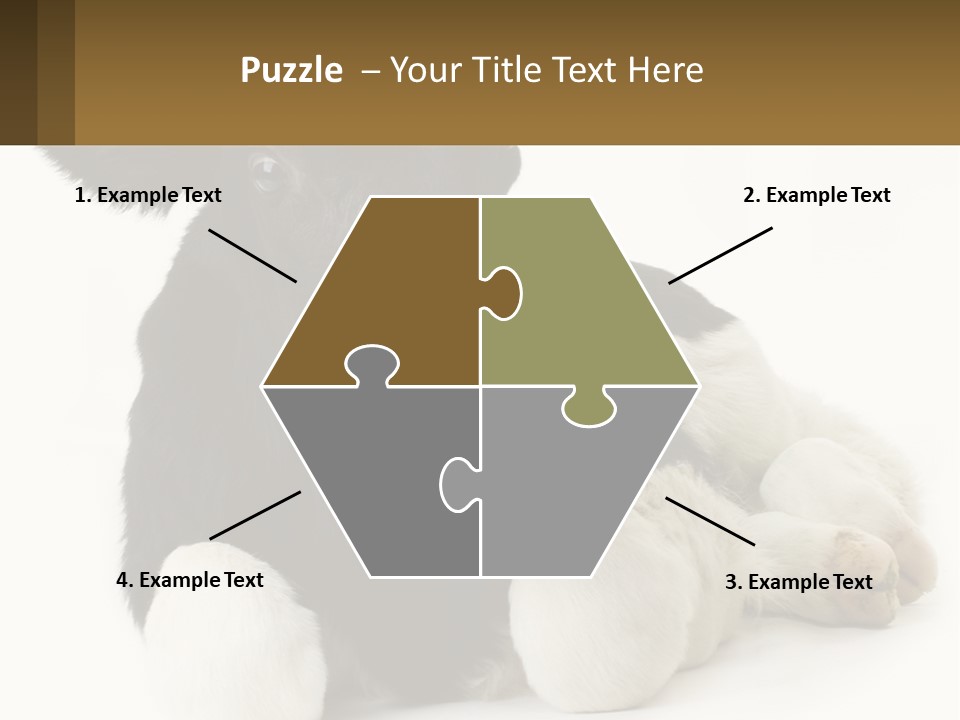 A Black And White Cow Laying Down On A White Background PowerPoint Template