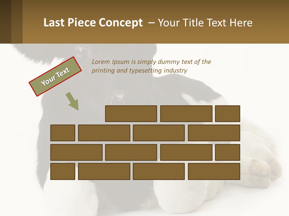 A Black And White Cow Laying Down On A White Background PowerPoint Template