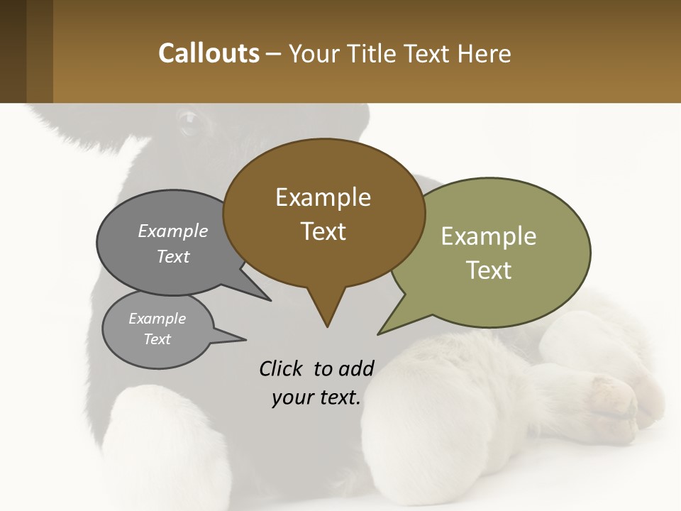 A Black And White Cow Laying Down On A White Background PowerPoint Template