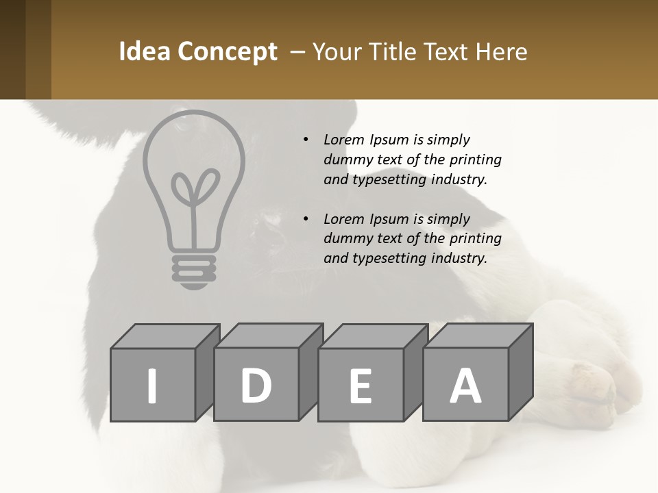 A Black And White Cow Laying Down On A White Background PowerPoint Template