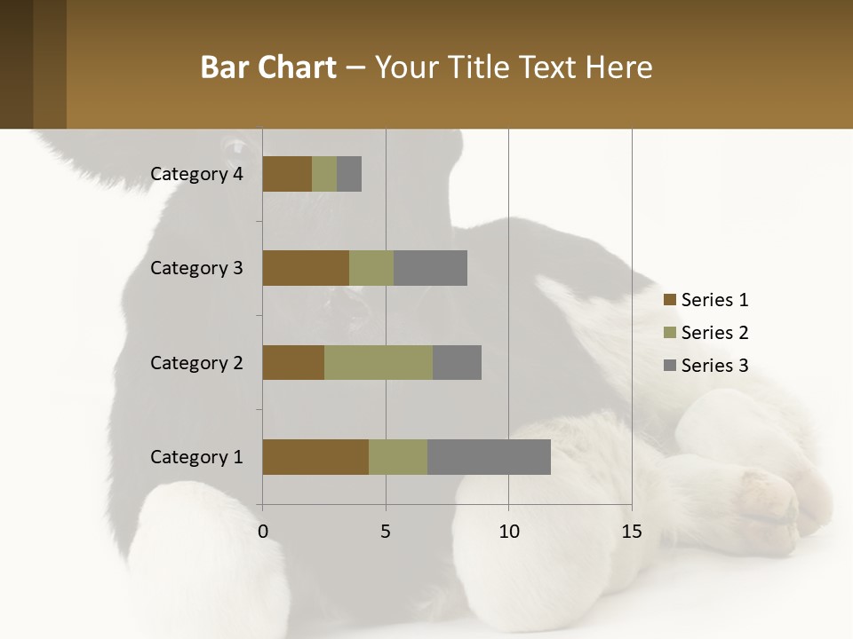 A Black And White Cow Laying Down On A White Background PowerPoint Template