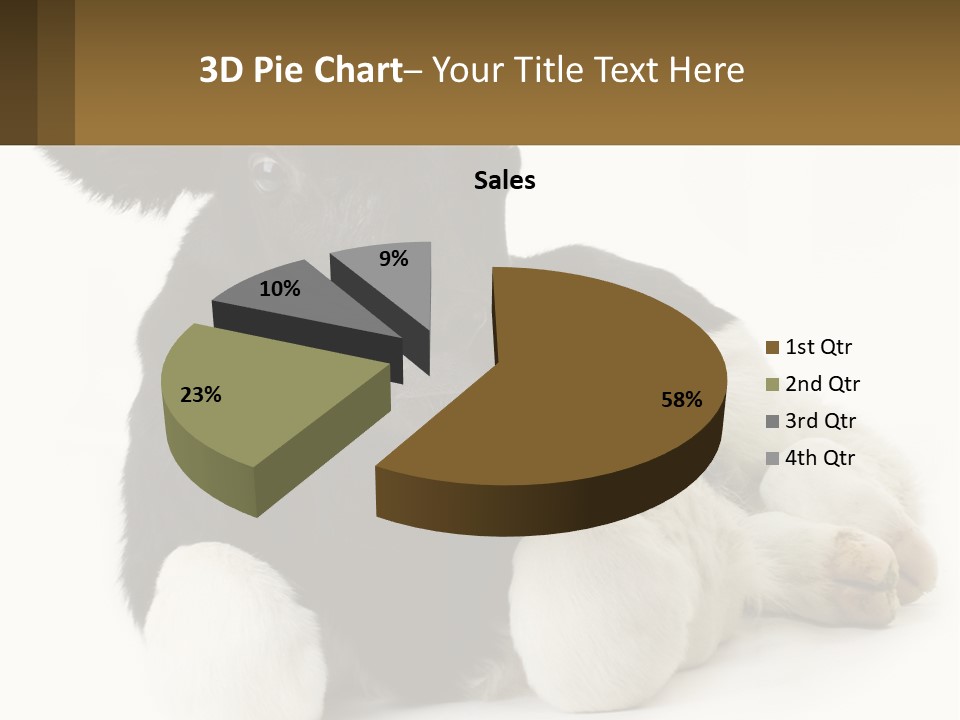 A Black And White Cow Laying Down On A White Background PowerPoint Template