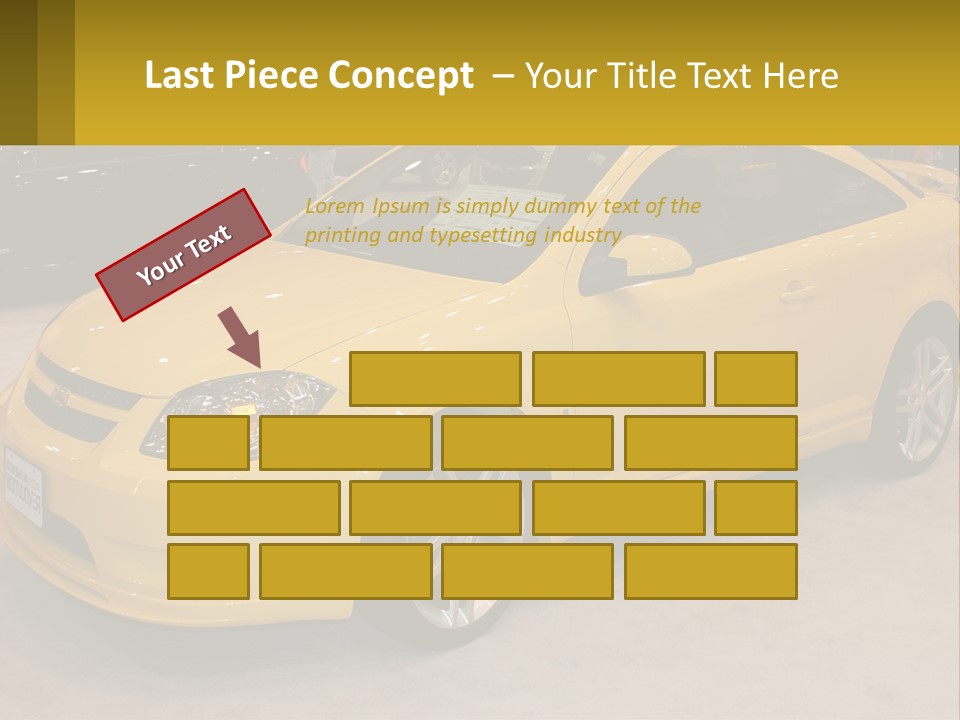 A Yellow Car Is On Display In A Showroom PowerPoint Template