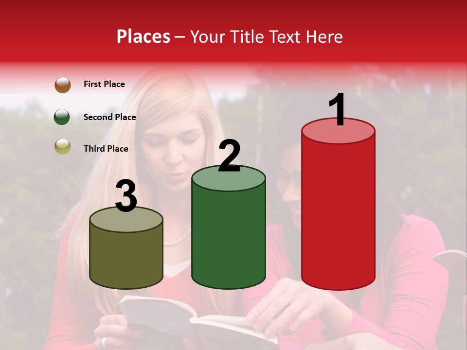 Two Women Are Looking At A Book Together PowerPoint Template