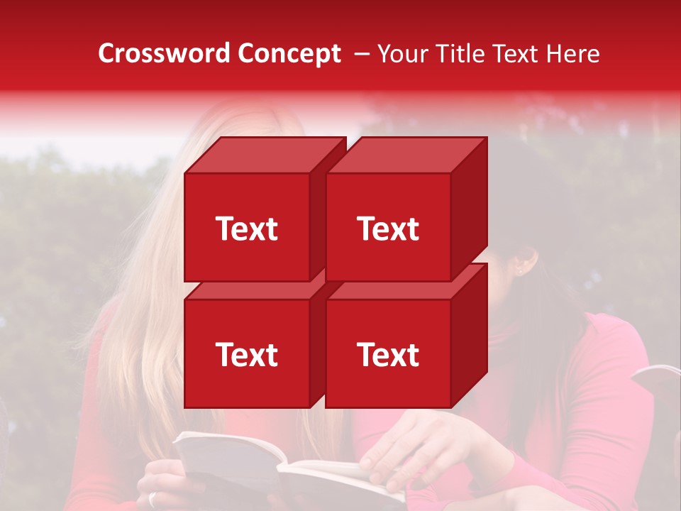 Two Women Are Looking At A Book Together PowerPoint Template