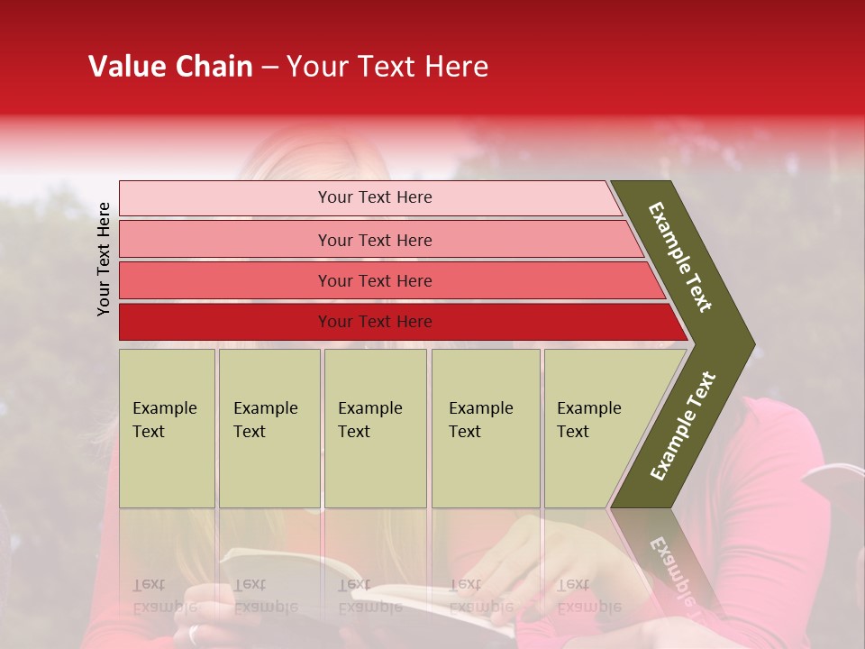 Two Women Are Looking At A Book Together PowerPoint Template
