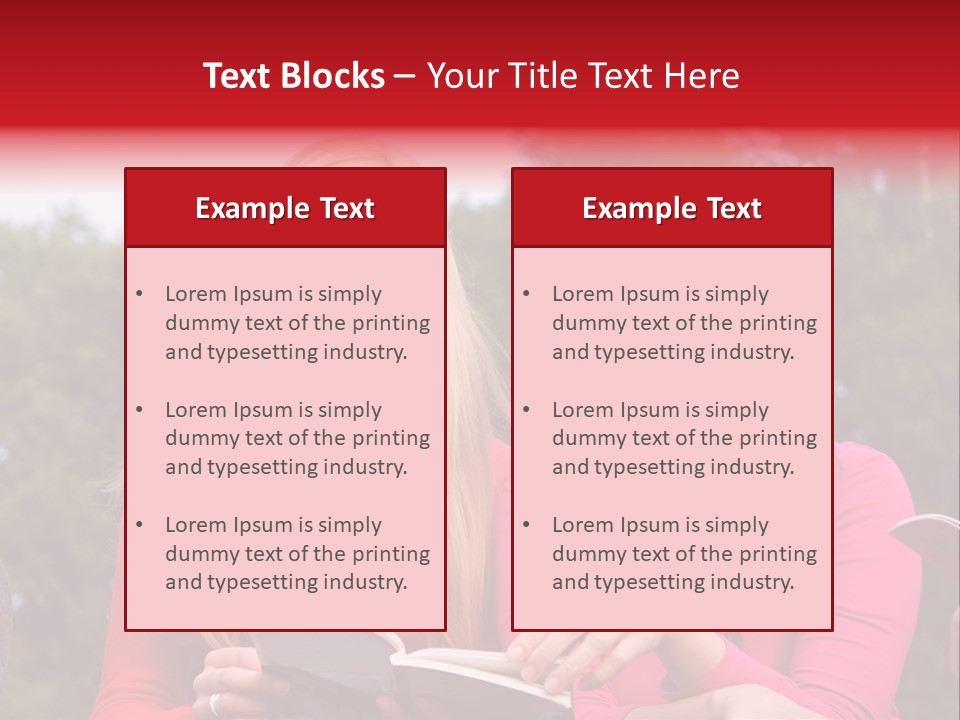Two Women Are Looking At A Book Together PowerPoint Template