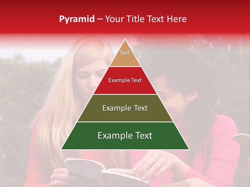 Two Women Are Looking At A Book Together PowerPoint Template