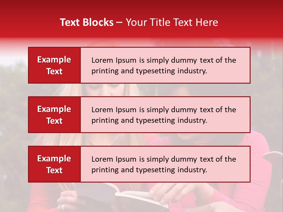 Two Women Are Looking At A Book Together PowerPoint Template