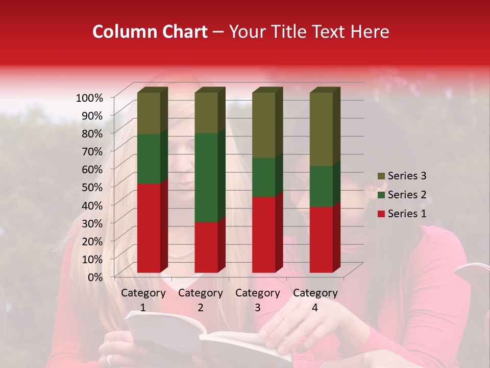 Two Women Are Looking At A Book Together PowerPoint Template