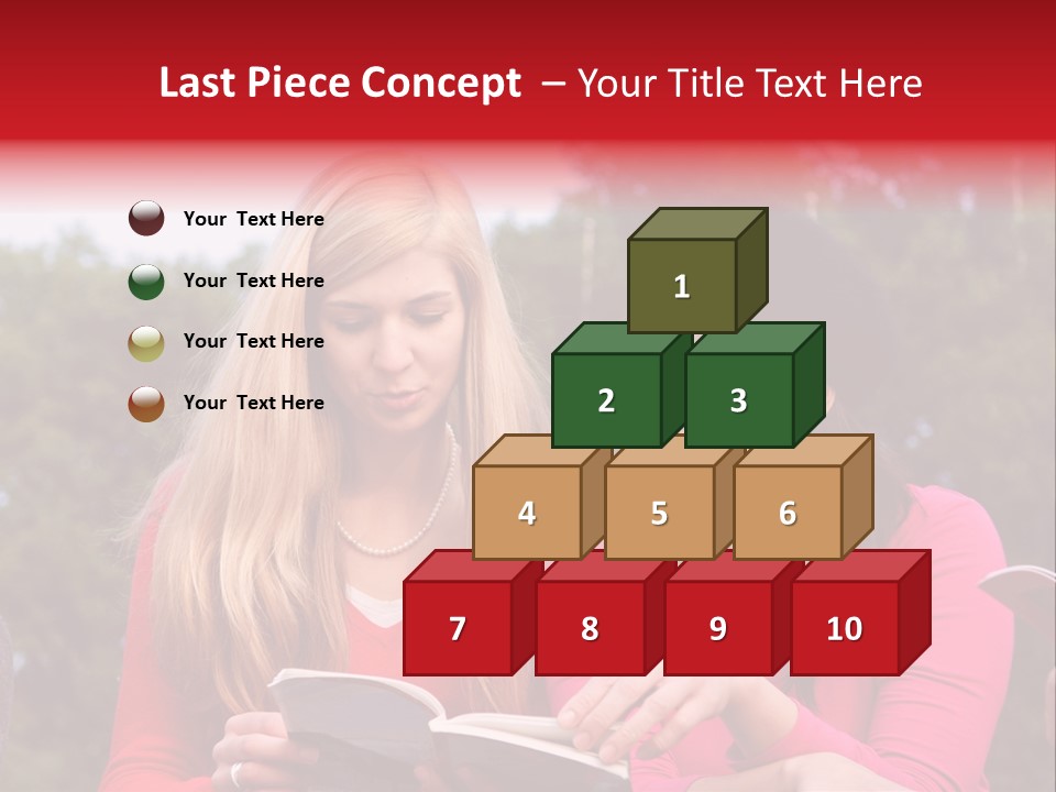 Two Women Are Looking At A Book Together PowerPoint Template