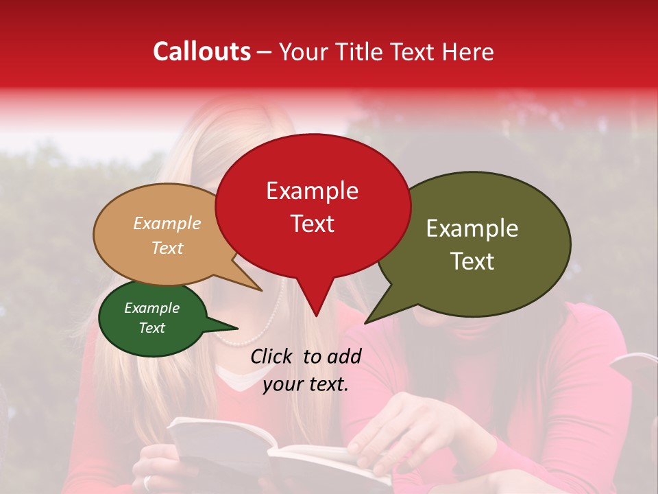 Two Women Are Looking At A Book Together PowerPoint Template