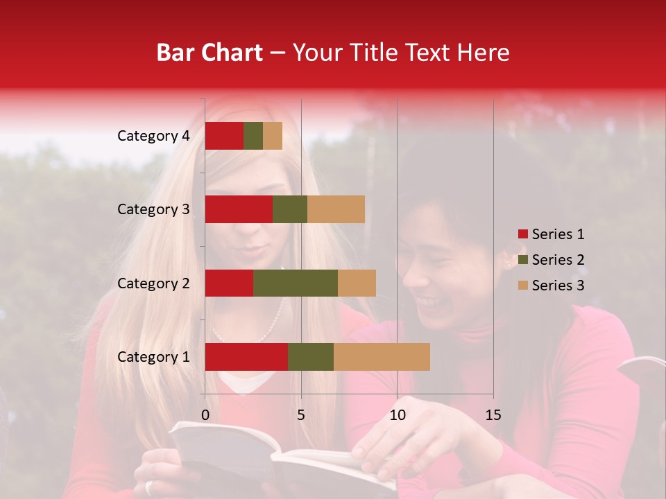 Two Women Are Looking At A Book Together PowerPoint Template