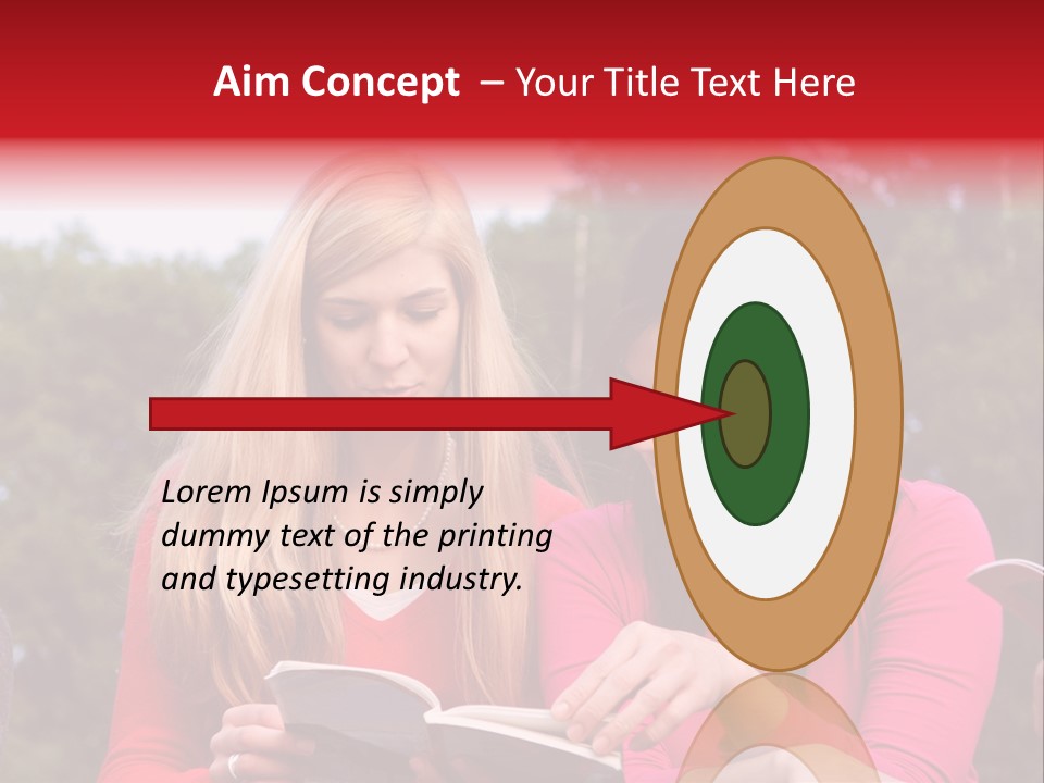 Two Women Are Looking At A Book Together PowerPoint Template