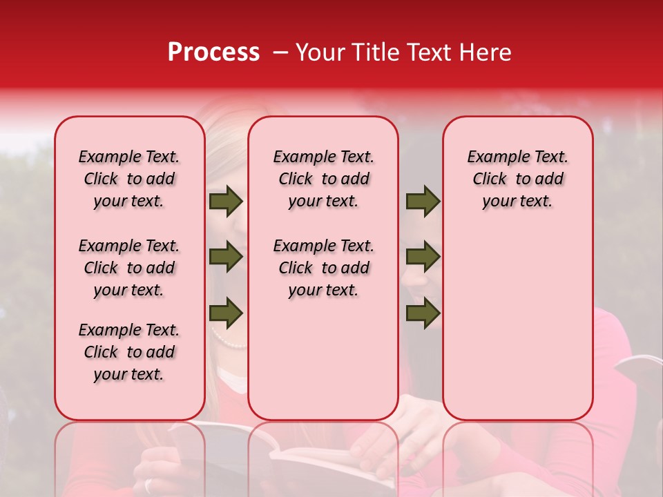 Two Women Are Looking At A Book Together PowerPoint Template