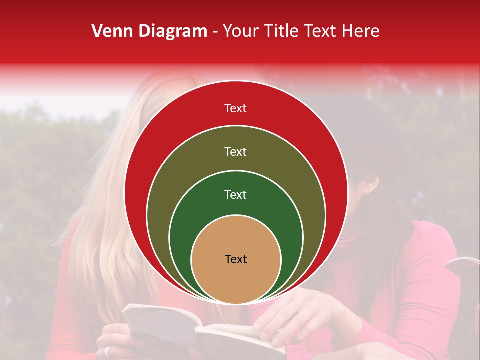Two Women Are Looking At A Book Together PowerPoint Template