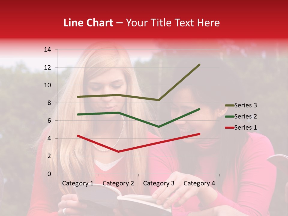Two Women Are Looking At A Book Together PowerPoint Template
