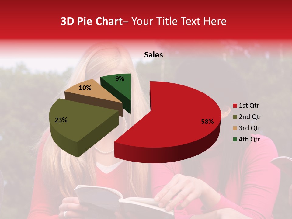 Two Women Are Looking At A Book Together PowerPoint Template