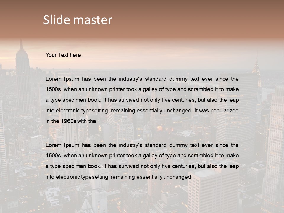 A Cityscape With A Sunset In The Background PowerPoint Template