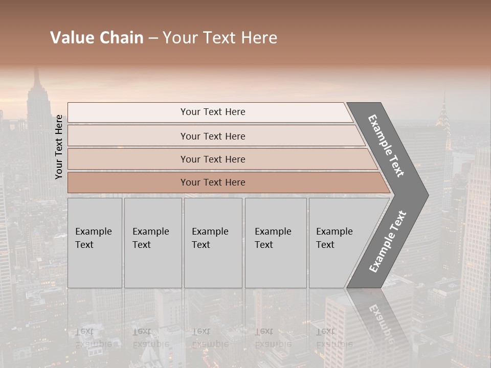 A Cityscape With A Sunset In The Background PowerPoint Template