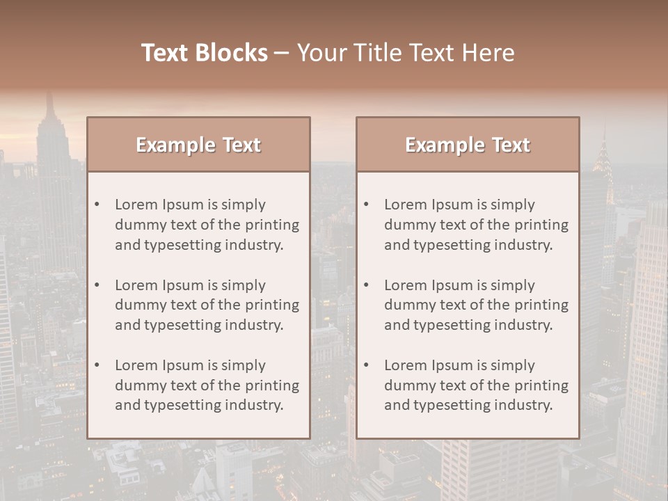 A Cityscape With A Sunset In The Background PowerPoint Template