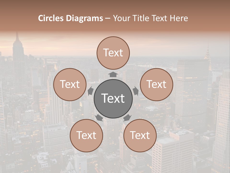 A Cityscape With A Sunset In The Background PowerPoint Template